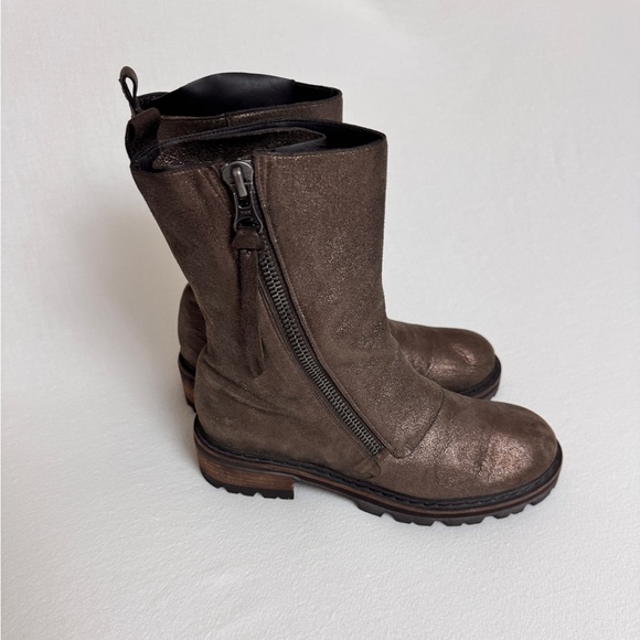 Henry Beguelin Italian Leather Ankle Boots Metallic Brown Bronze Size 37.5 (US7) - Picture 11 of 14